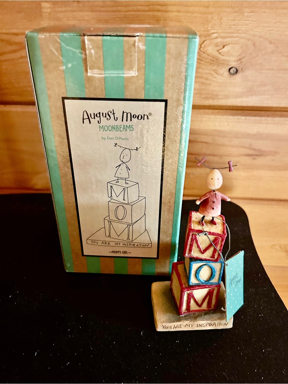 Moonbeams " Mom - You are my Inspirstion " Stacked Blocks Figurine